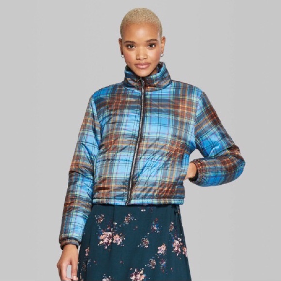 Blue Plaid Puffer Jacket | Poshmark